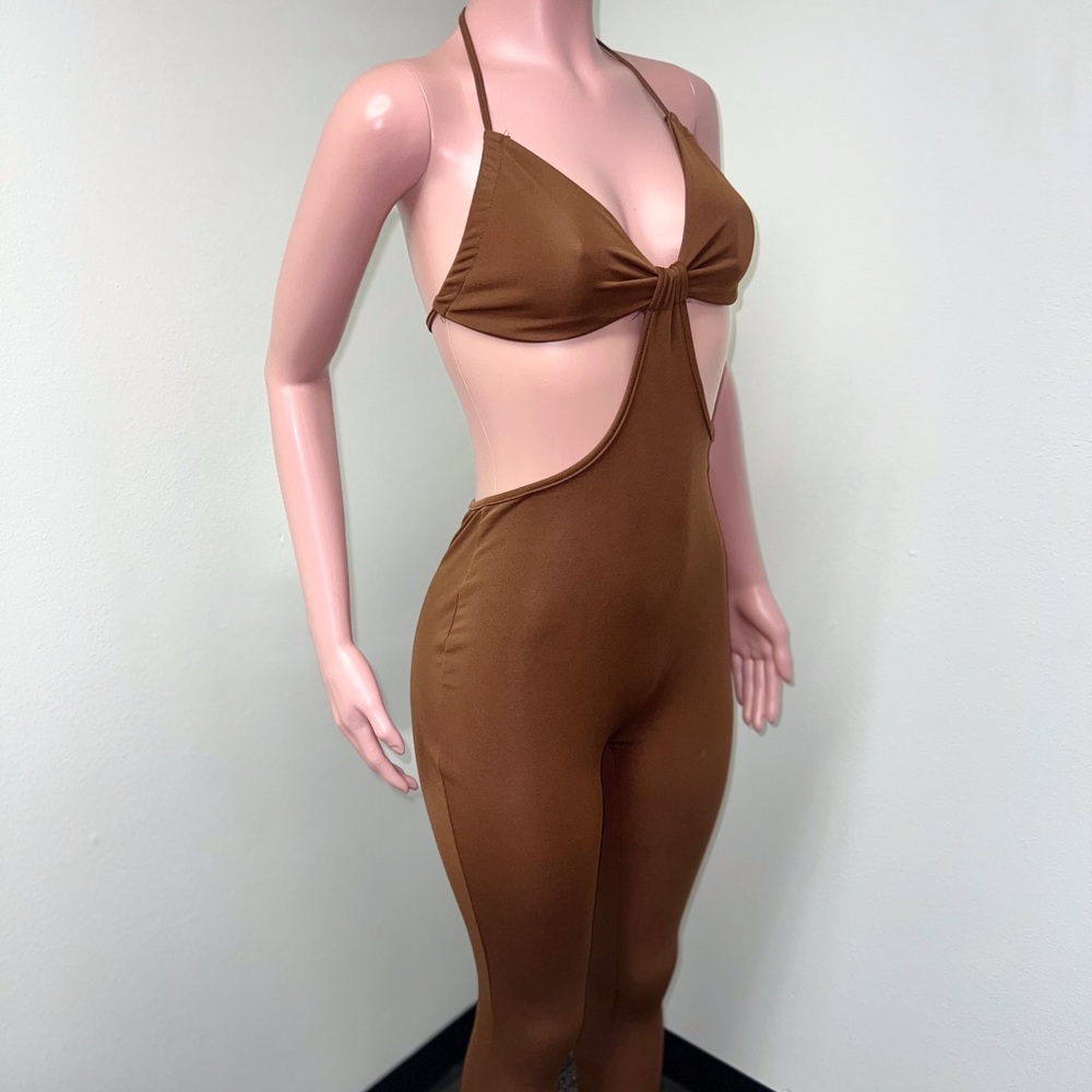 Backless jumpsuit chocolate